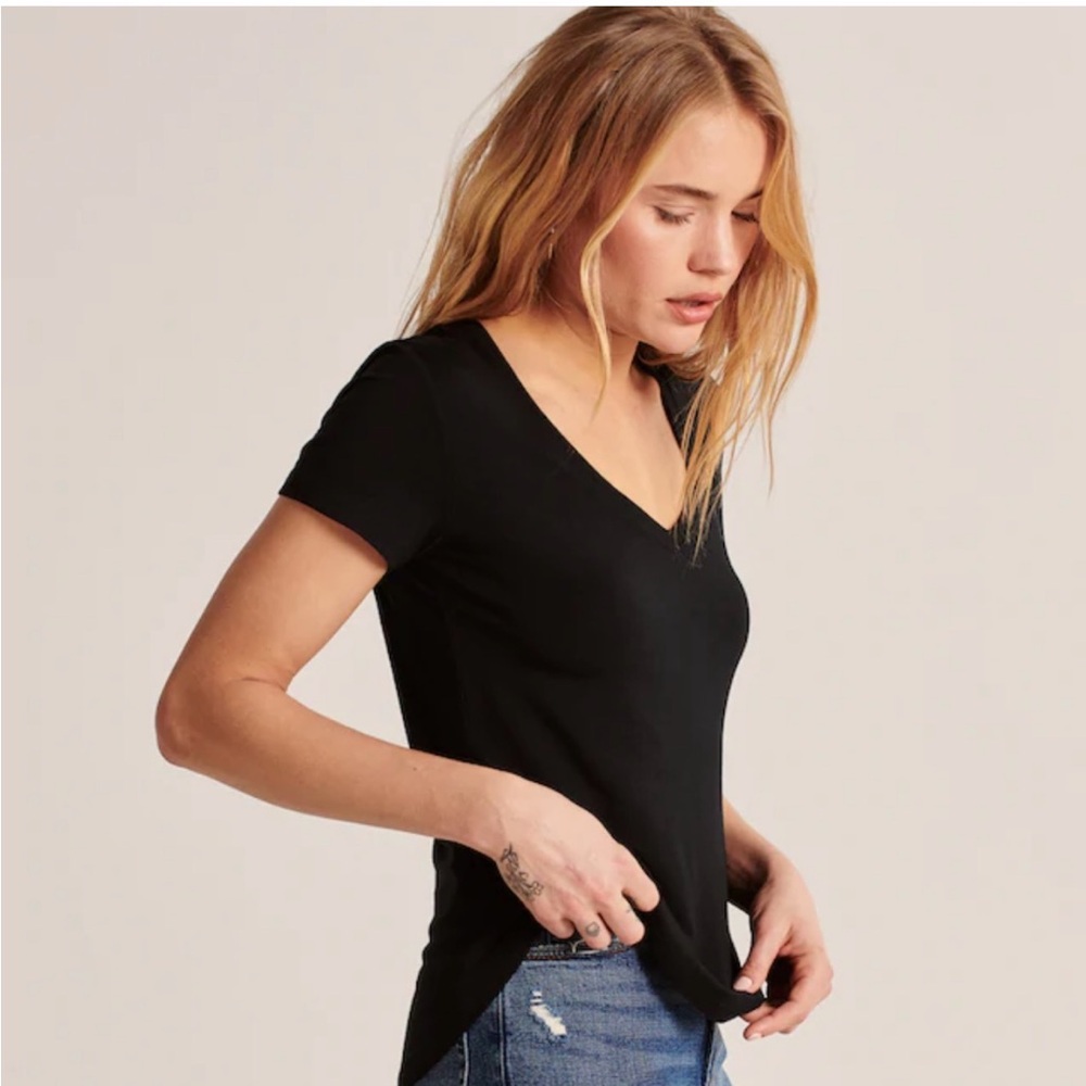 Abercrombie Soft Black V-Neck Tee